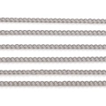 Silver plated flat curb chains for DIY jewelry making and necklace extender crafting - 1.3mm 1m/Pack / White Gold