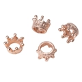 Three-dimensional crown charms in rose gold finish for DIY jewelry necklaces - 10x7mm (approx. 6mm hole, 10 pcs/pack) / Rose Gold
