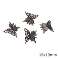 DIY jewelry charm with 16x19mm butterfly and rose design in vintage silver alloy - Rose Butterfly Style / 16x19mm