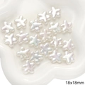 Iridescent white 18x18mm star-shaped ABS pearls for DIY jewelry making and crafts - Five-Petal Flower