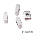 Perles ovales argentées polies 14x21mm à grands trous pour bijoux DIY - Trou 6mm 1pc/paquet / I 14x21mm