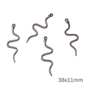 Set di 4 ciondoli a serpente gotico gun-black per gioielli fai da te, charms 38x11mm - Stile Serpente / Confezione da 10 / Canna di fucile