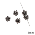 Copriperle a fiore nero canna di fucile 6mm per creazione gioielli fai da te in metallo - Fiore Piccolo / Set da 20 Pezzi / Canna di fucile