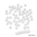 Cuentas planas plateadas de 4x1,8 mm para joyería hecha a mano DIY y pulseras - Cuenta Curva (Estilo #02) / 10 Piezas (4x1.8mm) / Plata gruesa