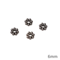 Set di 4 perline distanziatrici in lega a forma di fiore da 6mm per gioielli fai da te - Stile Distanziatore Fiocco di Neve / 50 Pezzi / Canna di fucile