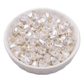 Pearly white lily of the valley acrylic flower beads with gold metal hanging loops - Lily Of The Valley Pearl White
