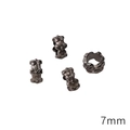 Distanziatori a fiore 7mm argento antico per creazione di gioielli fai-da-te - Stile Corona / Set da 20 Pezzi / Canna di fucile
