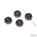 Perline distanziatrici argento vintage 11mm con motivo a croce per gioielli fai da te - Stile Motivo Tondo Piatto / 5 Pezzi / Canna di fucile