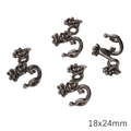 Ciondoli a fiore gunmetal 18x24mm per creazione gioielli fai da te e accessori collane - Stile Camelia Perforata / Set di 3 / Canna di fucile