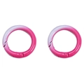 Pink gradient alloy round spring ring fasteners for DIY handmade keychains and bags - Set of 2 (Approx. 25mm Diameter) / Rose Red Series