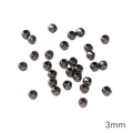 Perle rotonde in metallo grigio canna di fucile da 3mm per gioielli fai da te fatti a mano - Stile Piccola Perla / Confezione da 100 / Canna di fucile