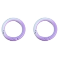 Pair of 25mm gradient purple and blue alloy spring o-rings for DIY keychains and bags - Set of 2 (Approx. 25mm Diameter) / Purple Series