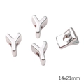 Perle lettre Y en acrylique plaqué argent pour bijoux DIY 14x21mm quatre pièces - Trou 6mm 1pc/paquet / Y 14x21mm