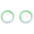 Pair of gradient green O-ring spring clasps for DIY bag accessories and keychains - Set of 2 (Approx. 25mm Diameter) / Grass Green Series