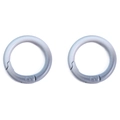 Set of two 25mm matte dark grey round alloy spring snap hooks for DIY keychain making - Set of 2 (Approx. 25mm Diameter) / Gray