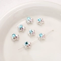 Cuentas de estrella con diamantes de imitación coloridos para joyería artesanal DIY - Estrella Pentagrama (BSD879) / 1 Pieza/Paquete (12x11mm) / Diamante Cuadrado Azul