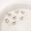 Cuentas de estrella con diamantes de imitación para hacer joyas artesanales - Estrella Pentagrama (BSD879) / 1 Pieza/Paquete (12x11mm) / Strass Cuadrado Transparente