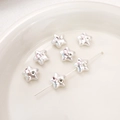 Cuentas de estrella en acrílico con diamantes rosa y claros para creación de bisutería - Estrella Pentagrama (BSD879) / 1 Pieza/Paquete (12x11mm) / Piedras Dobles Rosas y Transparentes