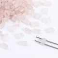 Pink translucent rectangular dual-hole agate beads for DIY minimalist jewelry making - Rose Quartz