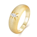 Gold S925 sterling silver marquise cut moissanite ring with textured matte finish starburst - US Size 5 / Gold Brushed (Lasha Style)