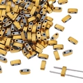 Rectangular golden two-hole tile beads for DIY jewelry making and handmade bracelet crafting - Gold