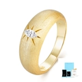 Golden S925 sterling silver ring featuring a marquise cut moissanite with brushed finish - US Size 5 / Gold Brushed (Full Set With Packaging & Certificate)