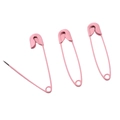 Three pieces of matte pink painted metal safety pins for DIY jewelry making accessories - Pink
