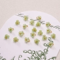 Light green lily of the valley resin flower charms with pearlescent finish for DIY jewelry - 6mm / Three-Petal Flower Green AB (BSB135)