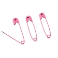 Pink metal safety pins for garments and DIY crafts shown in open and closed positions - Deep Pink