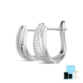S925 zilveren moissanite U-vormige oorbellen met GRA-certificaat en een luxe geschenkdoos - 1.2mm / U-Vormige Gelaagde Moissaniet Oorbellen + GRA-Certificaat + Geschenkdoos