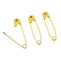 Three bright yellow painted metal safety pins for DIY jewelry making and clothing decor - Yellow
