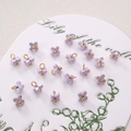 Mini lily of the valley resin pearl flower charms in pale purple for DIY jewelry making - 5mm / Four-Petal Flower Purple (BSB135)