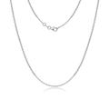 Elegant S925 sterling silver cable chain necklace with lobster clasp on white background - Silver Cable Chain (Lobster Clasp) / 45cm
