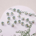 Mini sky blue resin lily of the valley pendants with golden core for DIY jewelry - 7mm