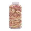 Corda di cotone intrecciata a mano sfumata rosa giallo arancio con filo d'oro su bobina - Singolo Rotolo / Sfumatura Giallo Rosa