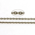 Antique bronze metal O-link chain for DIY jewelry making with detailed link structure - 5 Meters / 3x2mm Ancient Bronze Link Chain