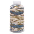 Filo di cotone multicolore blu e oro con glitter per artigianato e decorazioni - Singolo Rotolo / Sfumatura Blu Bianco