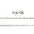 Polished silver metal O-link chain necklace accessories for handmade jewelry DIY - 5 Meters / 3x2mm Silver Link Chain