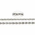 Silver metal O-shaped chain for DIY jewelry making with smooth oval ring link structure - 5 Meters / 3x2mm White Gold Link Chain