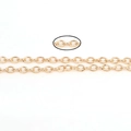 Shiny gold O-shaped link chain for DIY jewelry making and earring extensions - 5 Meters / 4x3mm Gold O-Chain