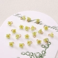 Pearlescent light green Lily of the Valley flower charms with golden metal loops - 6mm / Lily of the Valley Green (BSB135)