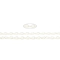 Silver metal oval link chain for DIY earrings and necklaces in shiny finish style - 5 Meters / 4x3mm Silver O-Chain