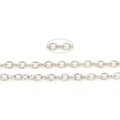 Silver oval link chain DIY accessory for earrings and necklaces making in 5m length - 5 Meters / 4x3mm White Gold Color O-Chain