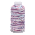 Cordino in cotone pastello con filo dorato su rocchetto per creazione di gioielli DIY - Singolo Rotolo / Sfumato Viola Bianco