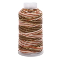 Cordoncino di cotone multicolore intrecciato a mano con filo d'oro su rocchetto - Singolo Rotolo / Sfumatura Arancio-Marrone