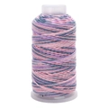 Cordino in cotone intrecciato a mano con filo d'oro rosa e viola su rocchetto - Singolo Rotolo / Sfumatura Rosa Nebbia
