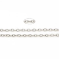 Silver metal O-shaped chain for DIY jewelry making necklaces and earrings 5 meters - 5 Meters / 3x2mm White Gold Color O-Chain