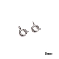 Pair of 6mm stainless steel spring ring clasps in silver finish for jewelry making - Spring Clasp 6mm Steel Color (1 pc/Pack)