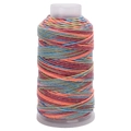 Cordoncino di cotone multicolore con filo dorato su rocchetto di plastica trasparente - Singolo Rotolo / Sfumatura Arancio Verde