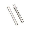 Set di due fermagli per capelli a becco d'anatra in metallo lucido argento con denti - Taglia Jumbo (FHR093)